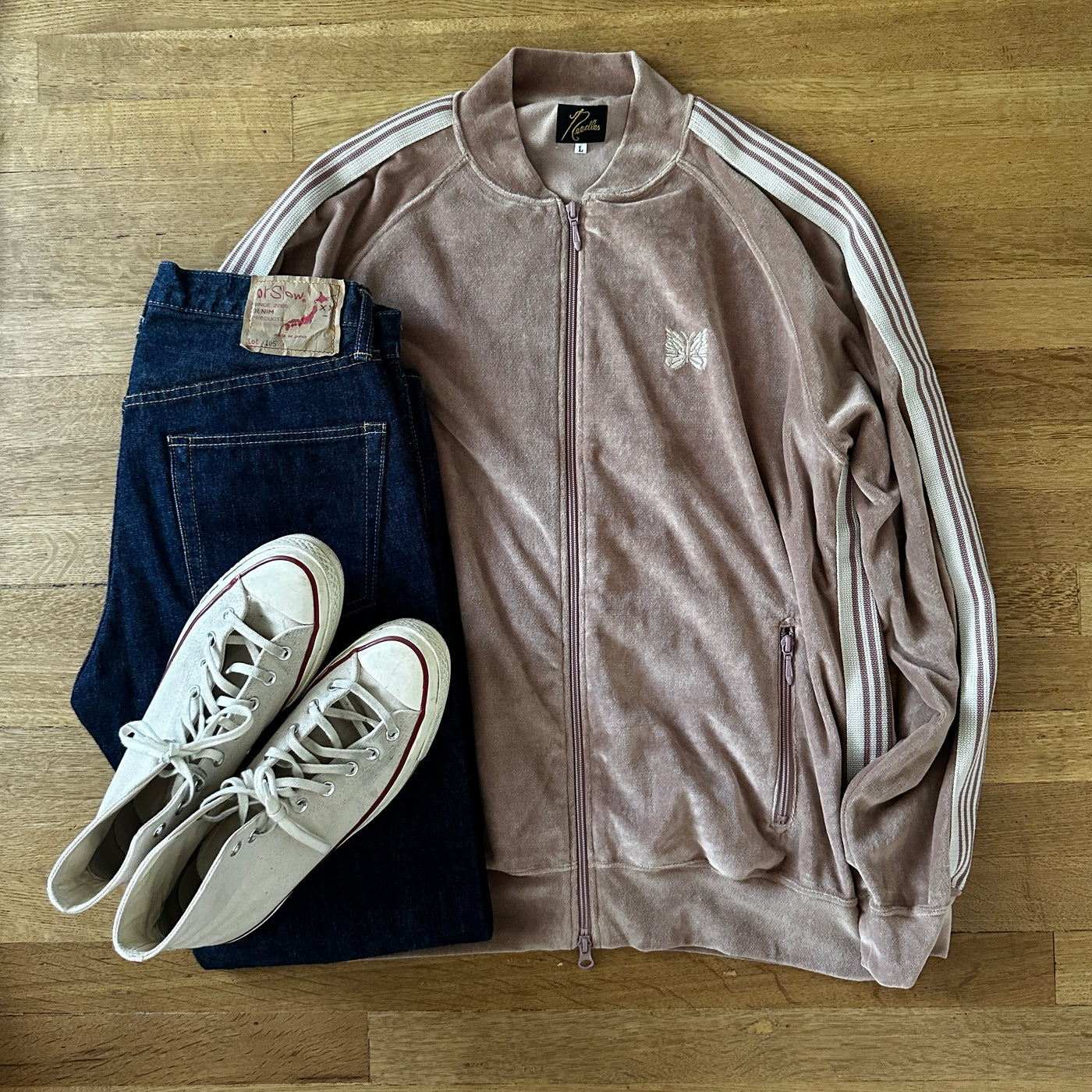 Pink Velour Track Jacket