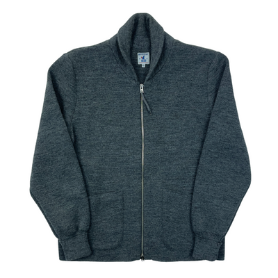 Wool Zip Shawl Collar Cardigan