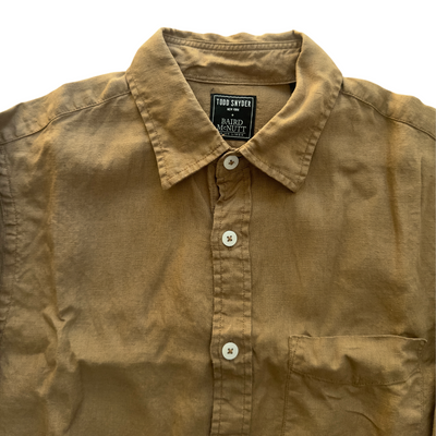Slim Fit Sea Soft Irish Linen Shirt in Vintage Brown (Spr23)