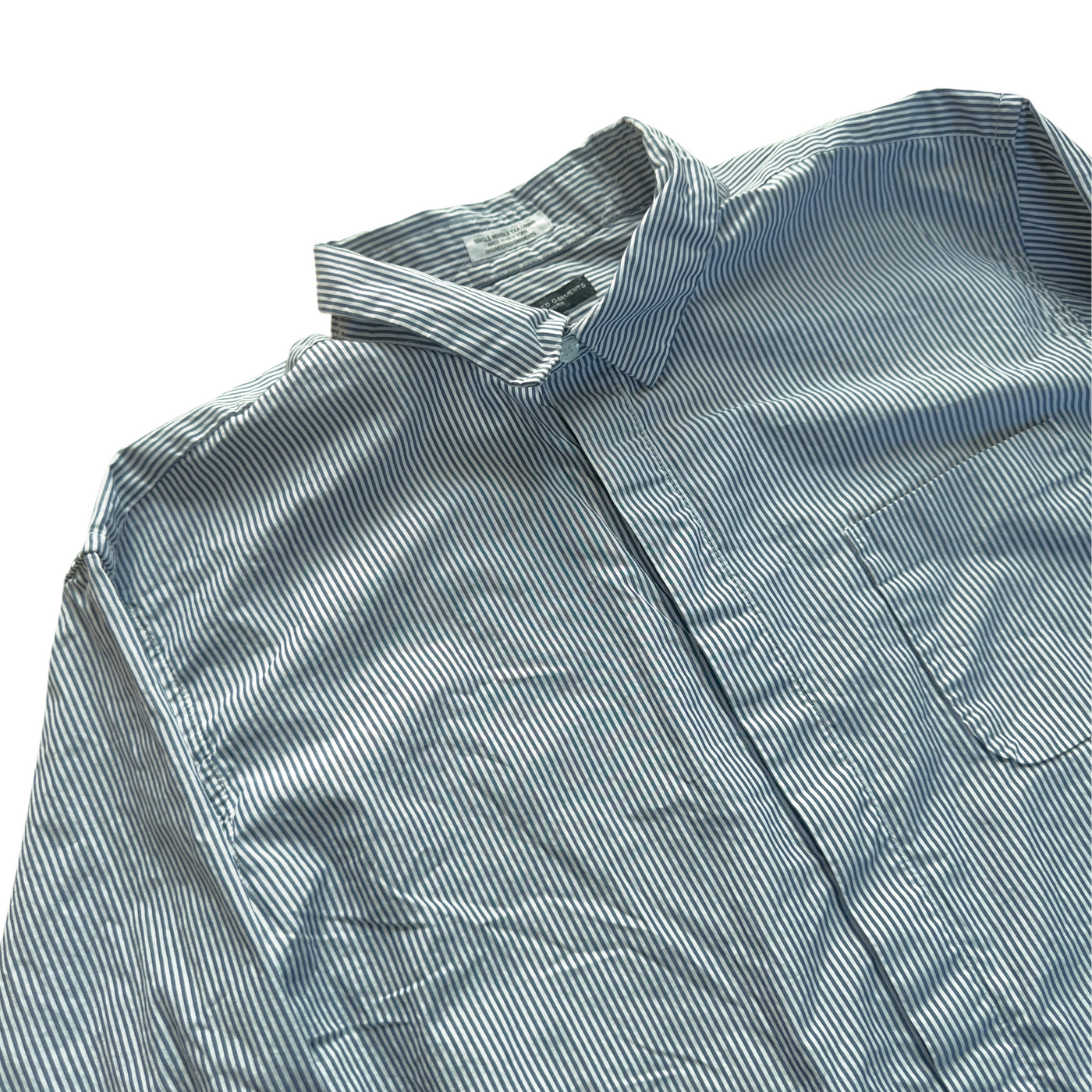 Striped Hidden Placket Button Down Shirt