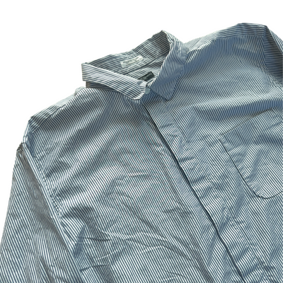 Striped Hidden Placket Button Down Shirt
