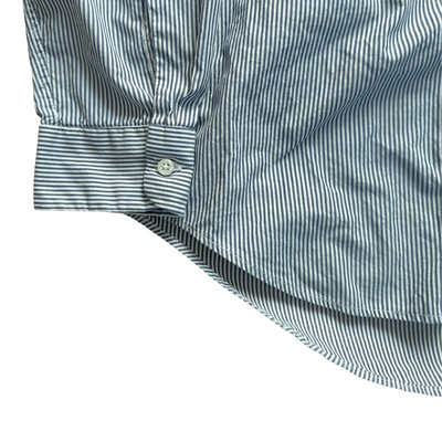 Striped Hidden Placket Button Down Shirt