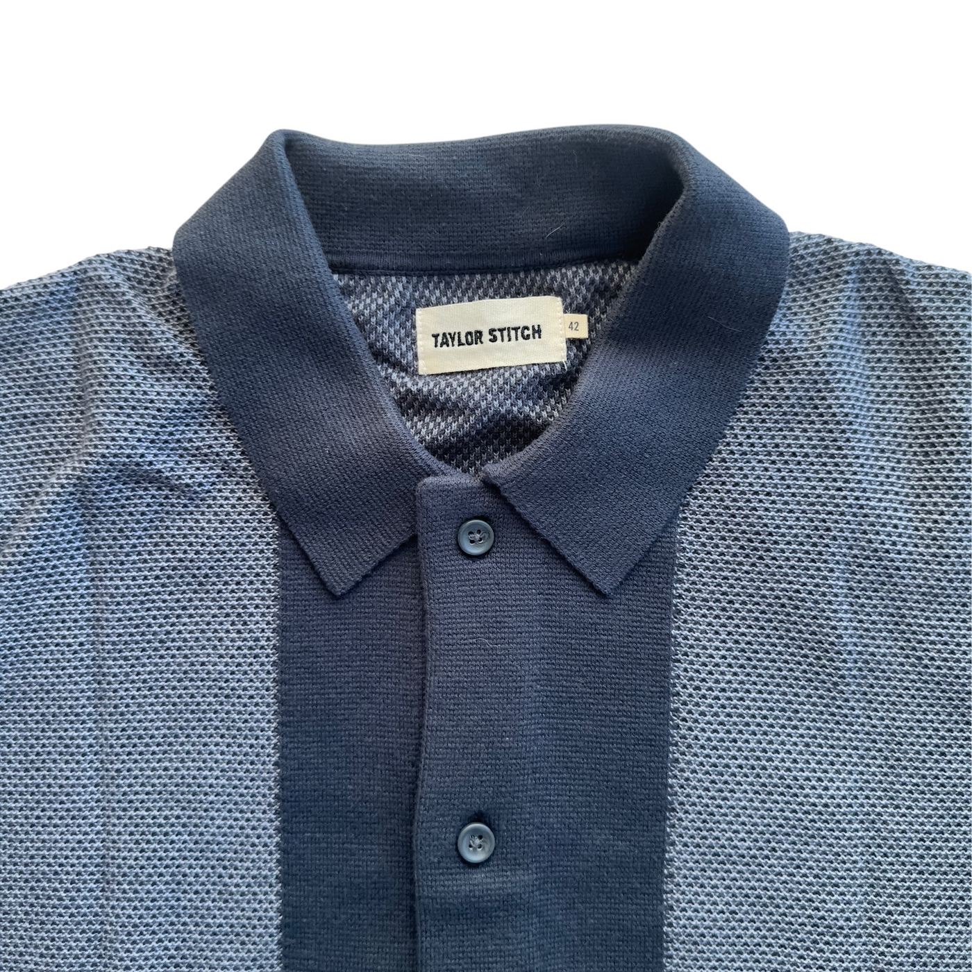 Button Down Polo - Marine Seed Stitch