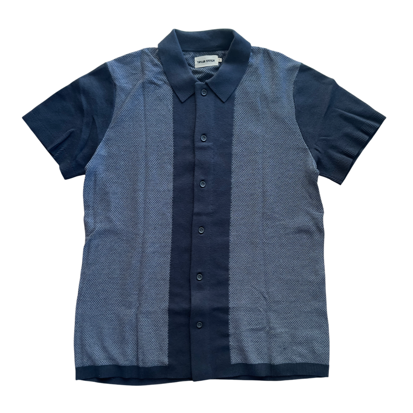 Button Down Polo - Marine Seed Stitch