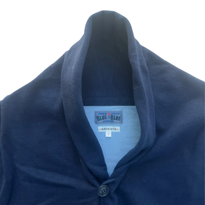 Shawl Collar Indigo Dyed Jersey Cardigan